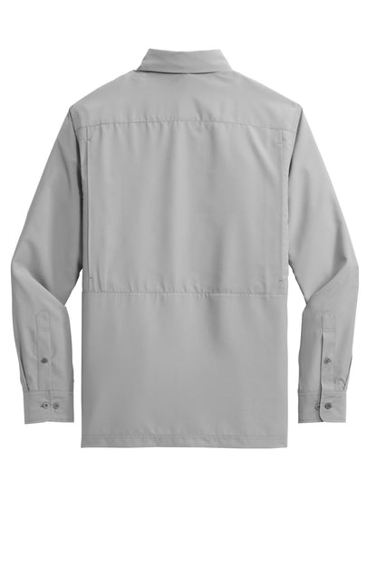 Rear View of GustyGrey Port Authority Long Sleeve UV Daybreak Shirt W960