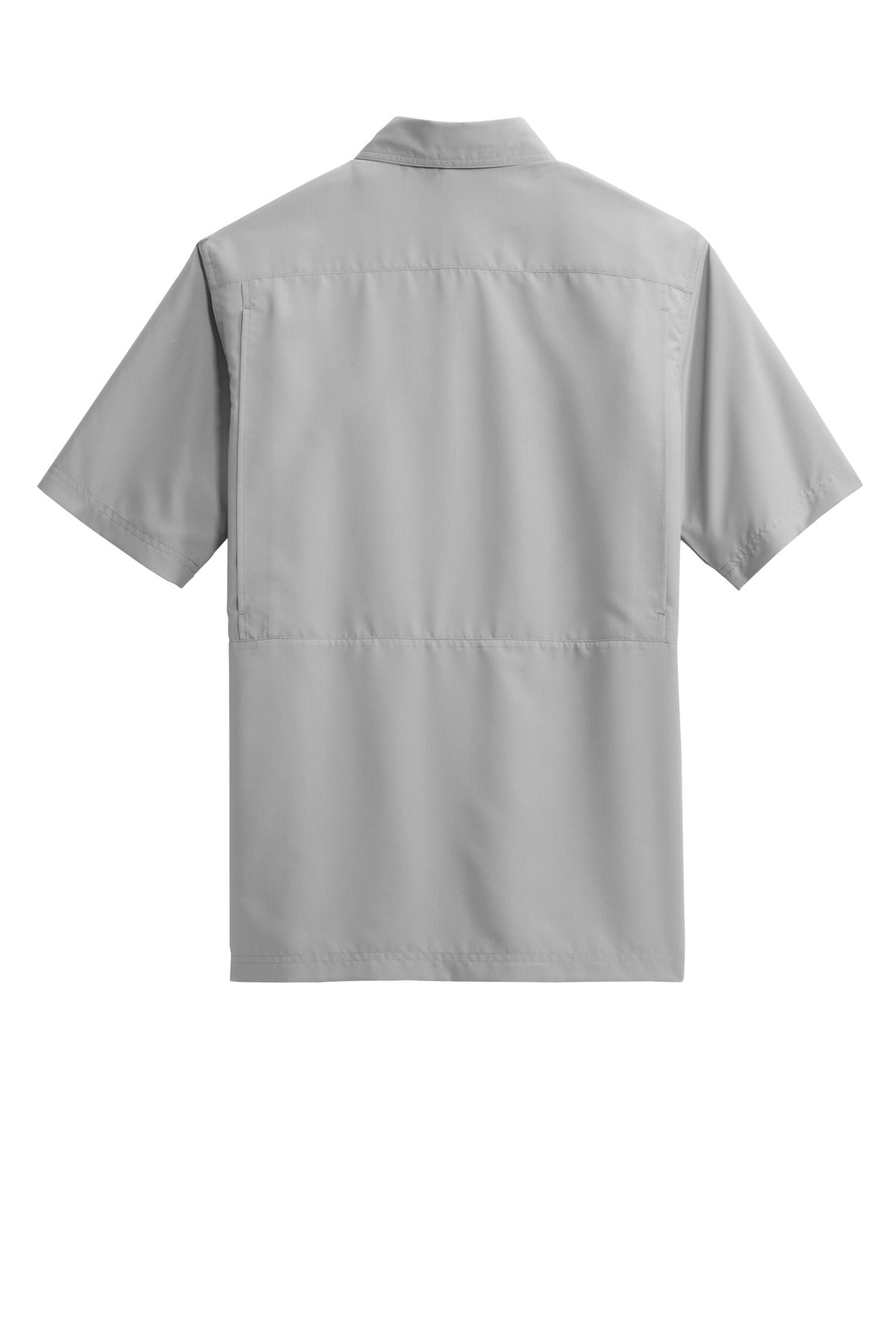 Rear View of GustyGrey Port Authority Short Sleeve UV Daybreak Shirt W961