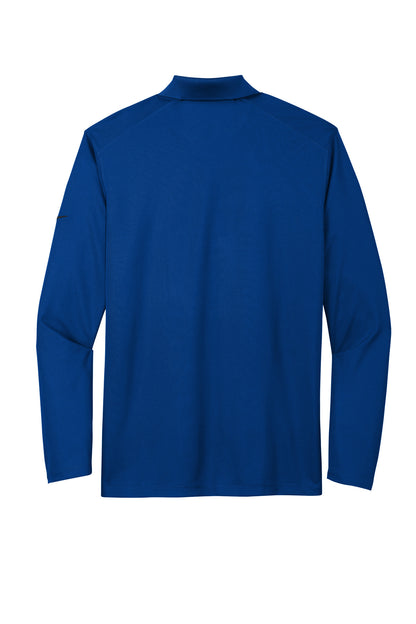 Rear View of GymBlue Nike Dri-FIT Micro Pique 2.0 Long Sleeve Polo NKDC2104