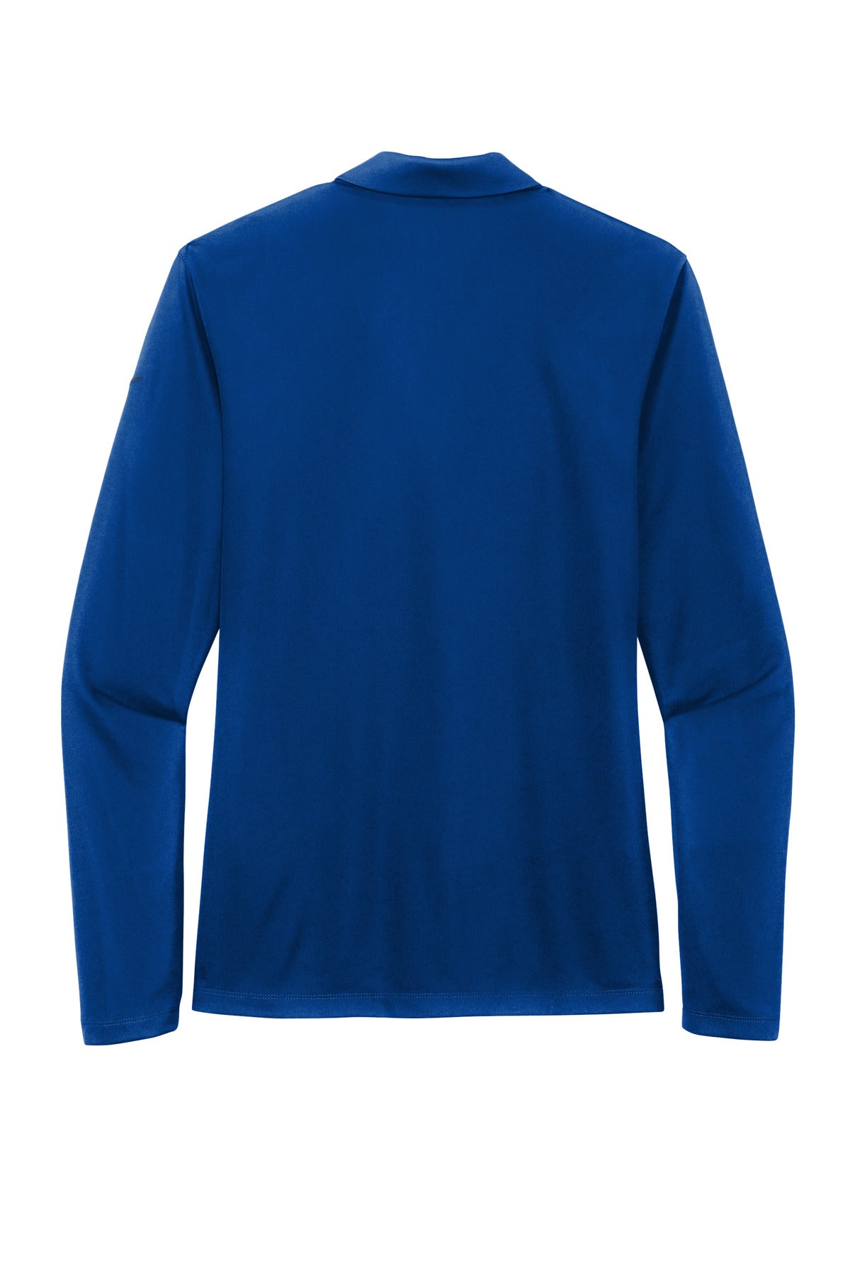 Rear View of GymBlue Nike Women's Dri-FIT Micro Pique 2.0 Long Sleeve Polo NKDC2105