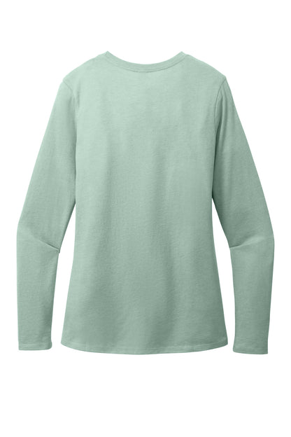 Rear View of HdDstySage District Women's Perfect Blend CVC Long Sleeve Tee DT110