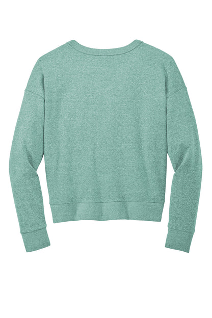Rear View of HdEuclpsBl District Women's Perfect Tri Fleece V-Neck Sweatshirt DT1312