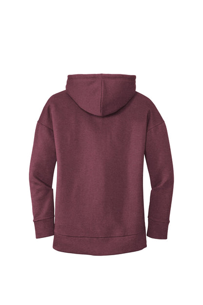Rear View of He Loganberry District Women's Perfect Weight Fleece Drop Shoulder Full-Zip Hoodie DT1104