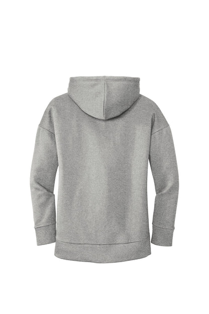 Rear View of He Steel District Women's Perfect Weight Fleece Drop Shoulder Full-Zip Hoodie DT1104