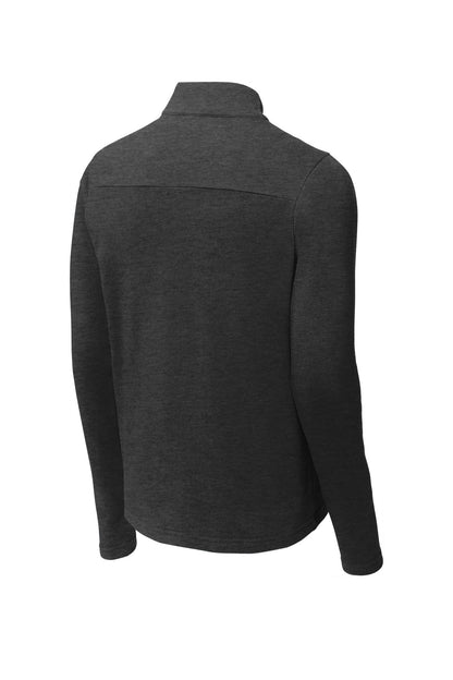 Rear View of Heather Black Sport-Tek Lightweight French Terry 1/4-Zip Pullover. ST273