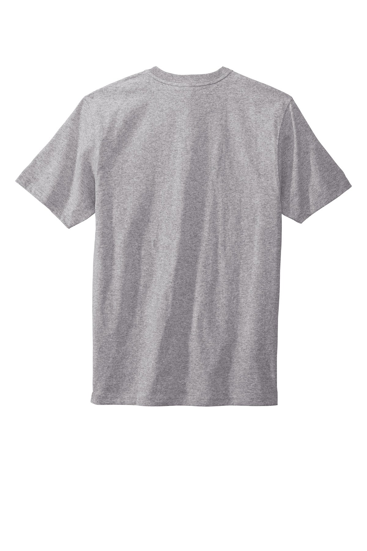 Rear View of Heather Grey Carhartt Short Sleeve Henley T-Shirt CTK84