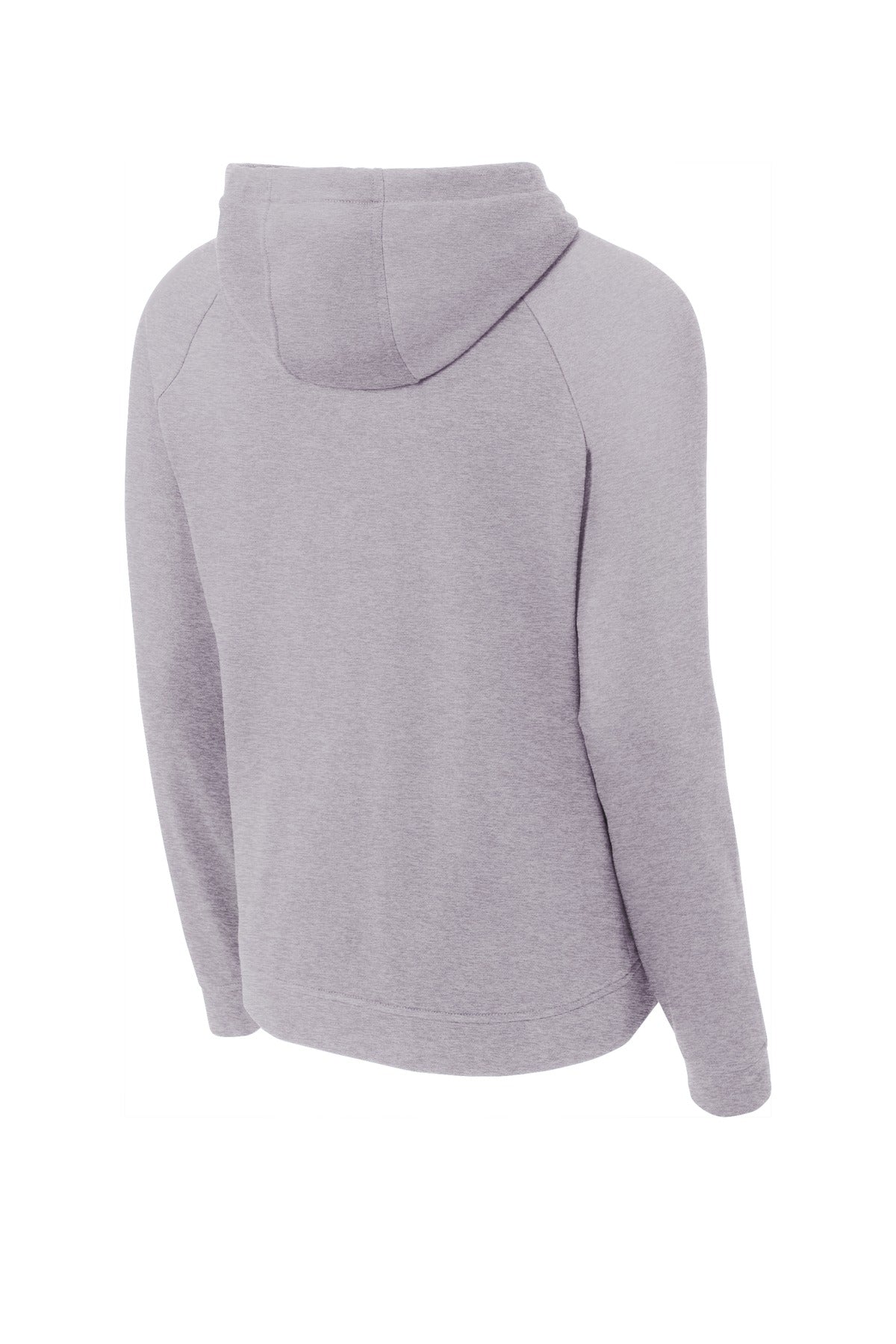 Rear View of Heather Grey Sport-Tek Lightweight French Terry Pullover Hoodie. ST272