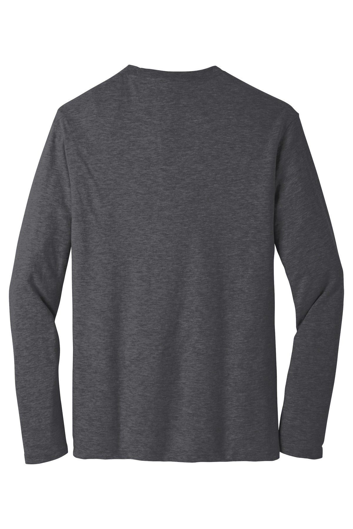 Rear View of Heathered Char District Very Important Tee Long Sleeve. DT6200