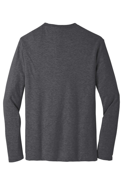 Rear View of Heathered Char District Very Important Tee Long Sleeve. DT6200