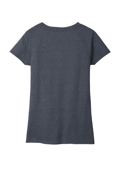 Rear View of Heathered Navy District Women's Re-Tee V-Neck DT8001