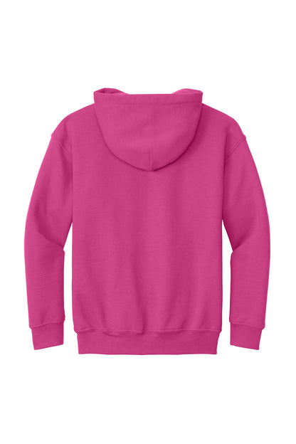 Rear View of Heliconia Gildan - Youth Heavy Blend Hooded Sweatshirt. 18500B