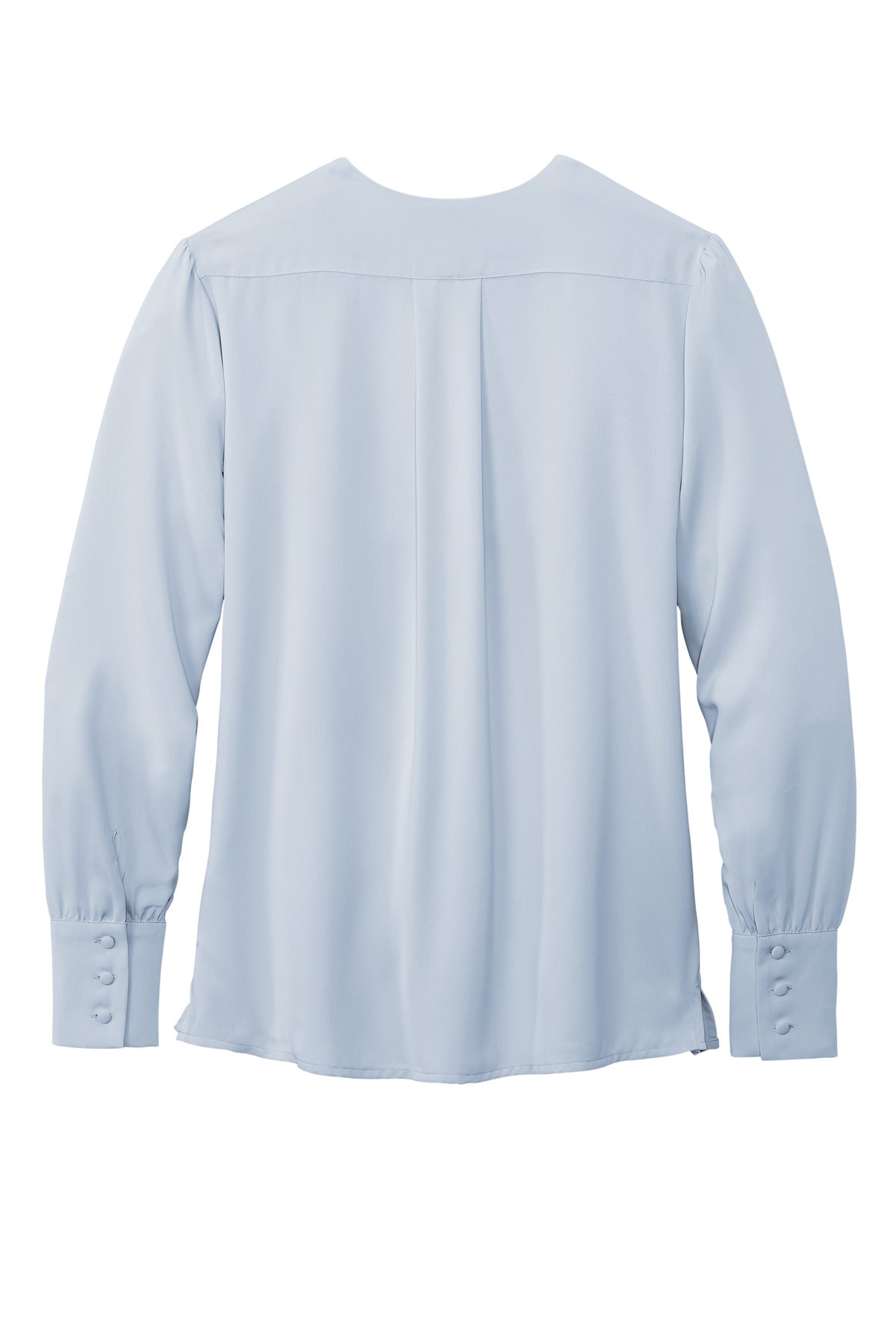 Rear View of HeriBlue Brooks Brothers Women's Open-Neck Satin Blouse BB18009
