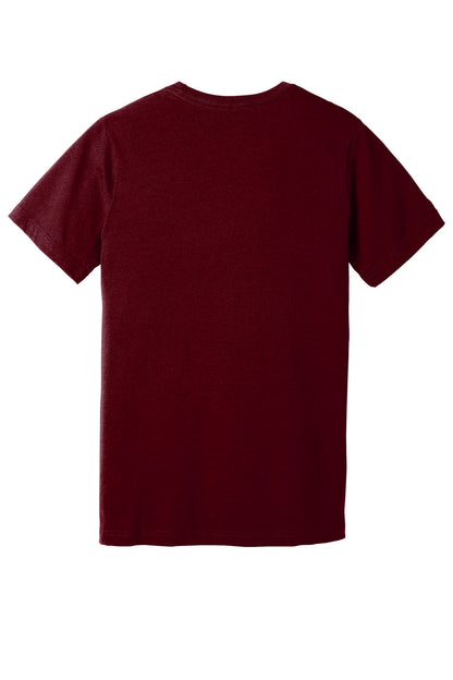 Rear View of HtCardinal BELLA+CANVAS Unisex Heather CVC V-Neck Tee BC3005CVC