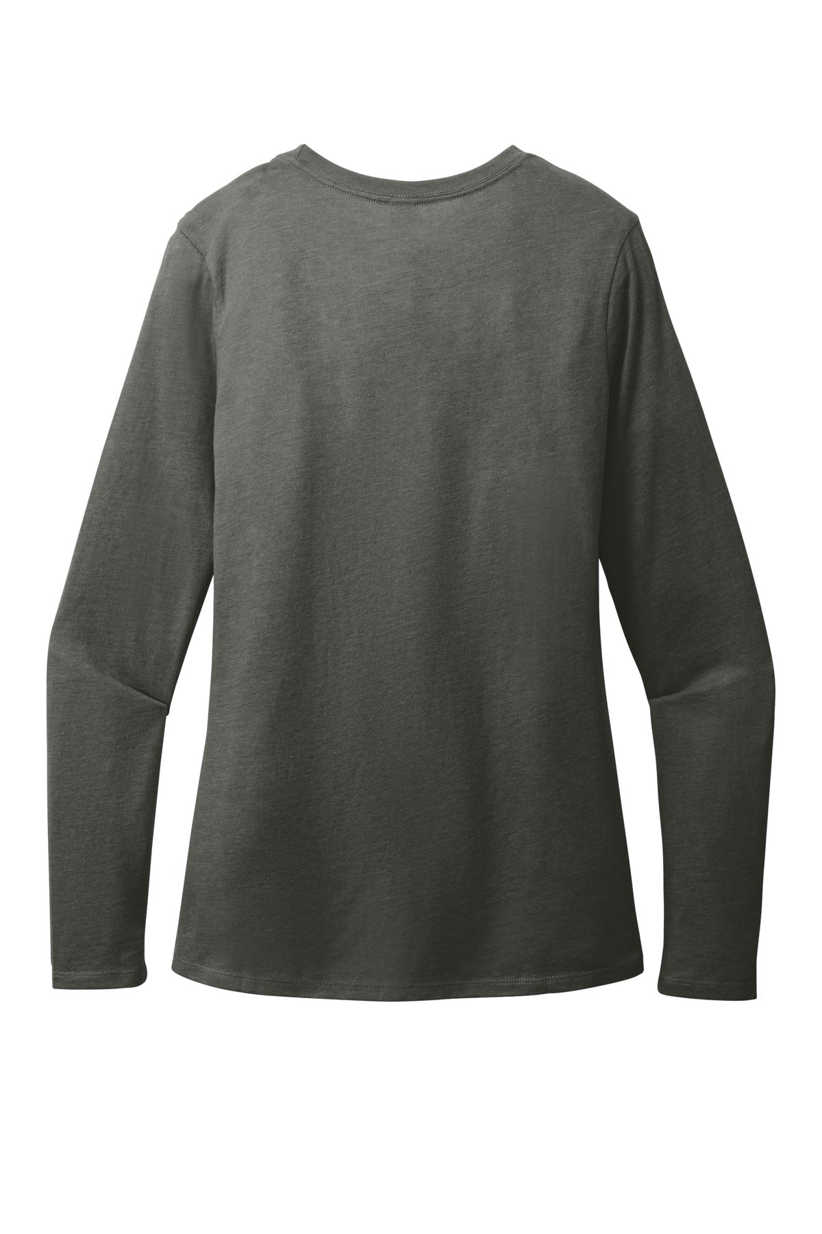 Rear View of HtdChar District Women's Perfect Blend CVC Long Sleeve Tee DT110