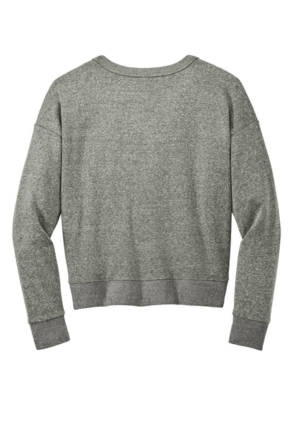 Rear View of HtdChar District Women's Perfect Tri Fleece V-Neck Sweatshirt DT1312