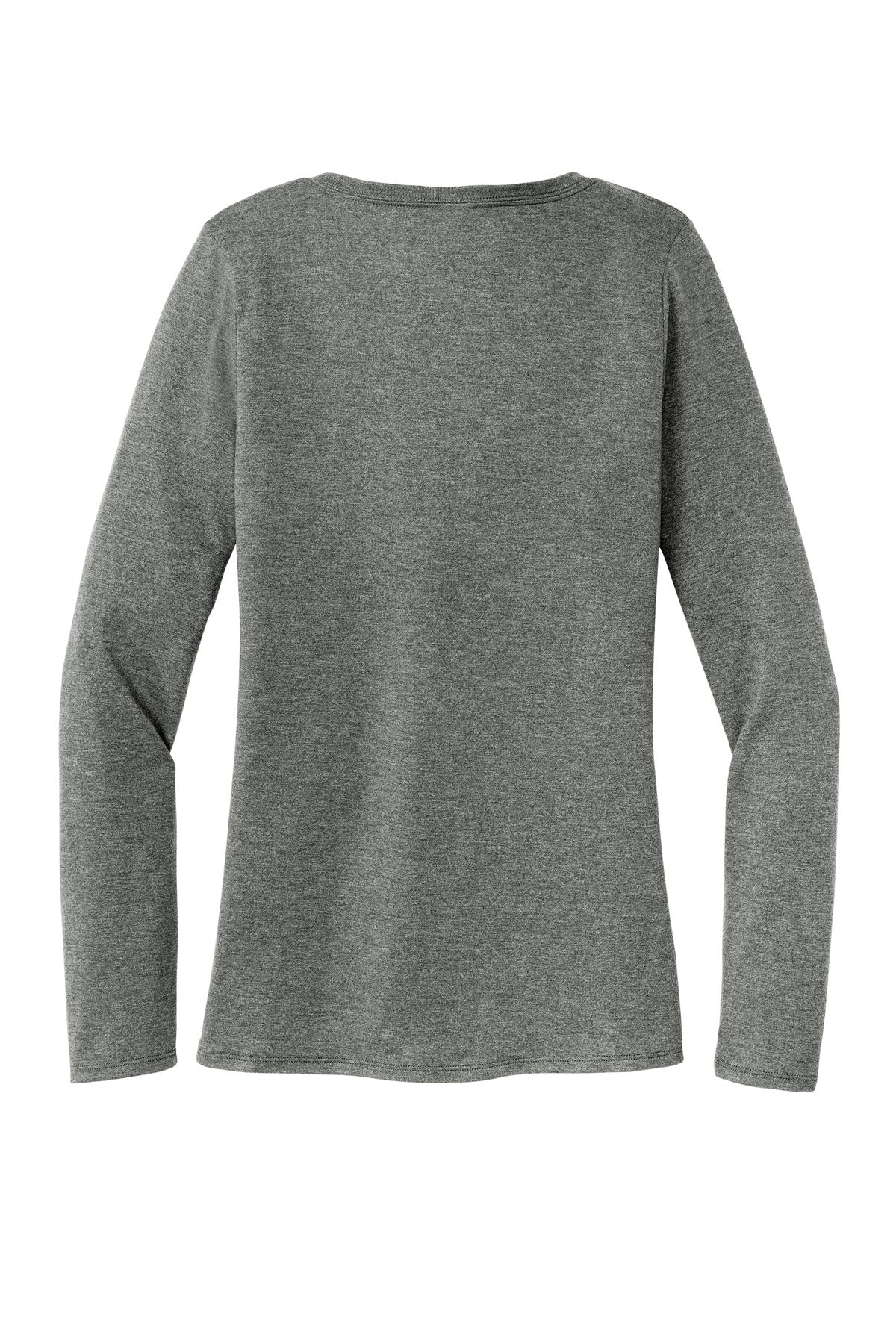 Rear View of HtdChar District Women's Perfect Tri Long Sleeve V-Neck Tee DT135