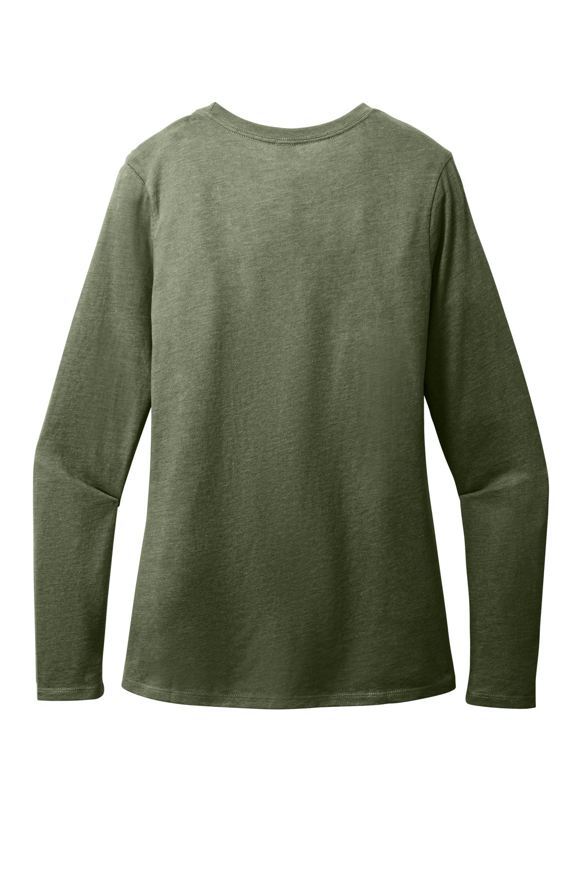 Rear View of HtdOlive District Women's Perfect Blend CVC Long Sleeve Tee DT110