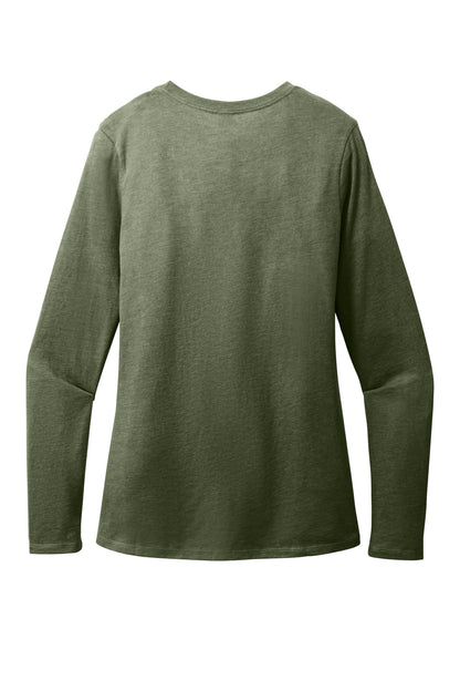 Rear View of HtdOlive District Women's Perfect Blend CVC Long Sleeve Tee DT110