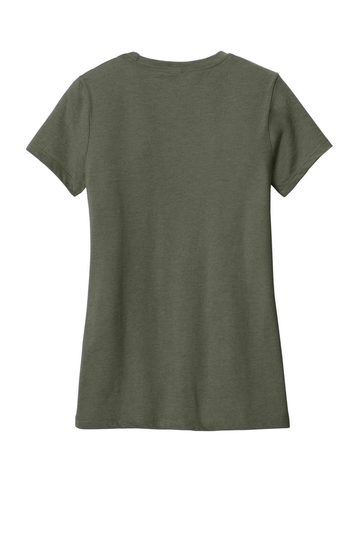 Rear View of HtdOlive District Women's Perfect Blend CVC Tee. DM108L