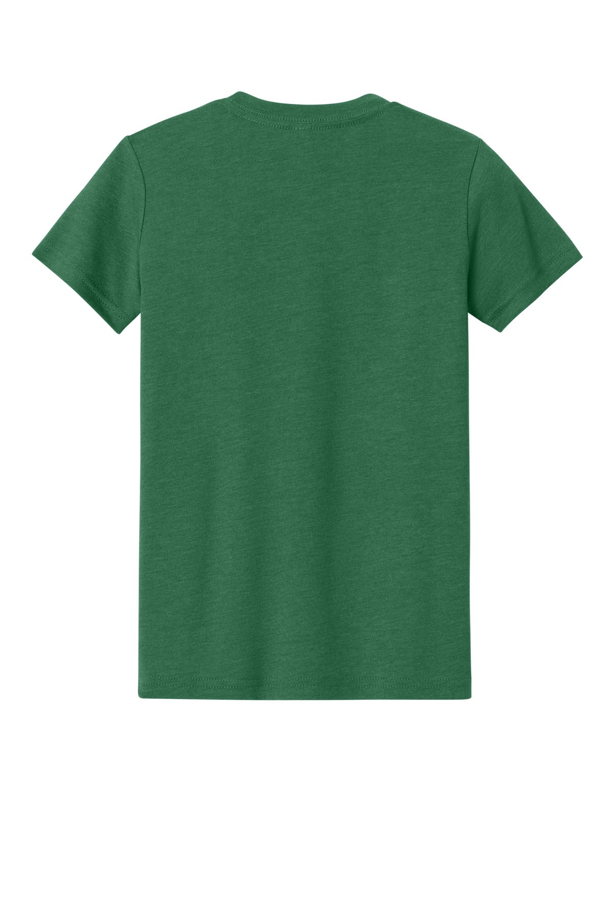 Rear View of HtGrassGrn BELLA+CANVAS Youth Heather CVC Tee BC3001YCVC