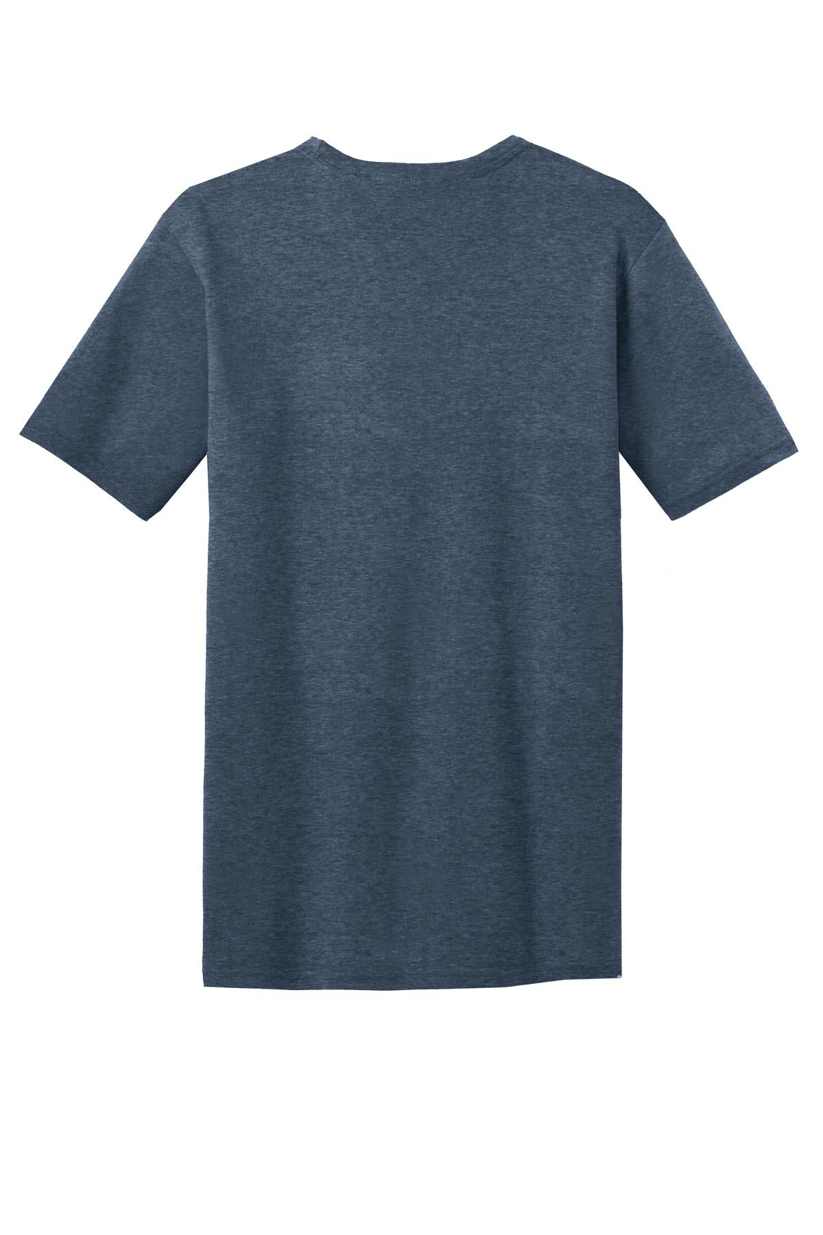 Rear View of Hthr Navy District Very Important Tee with Pocket. DT6000P