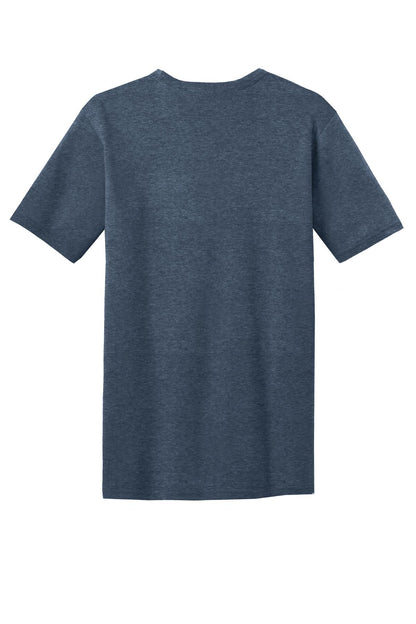 Rear View of Hthr Navy District Very Important Tee with Pocket. DT6000P