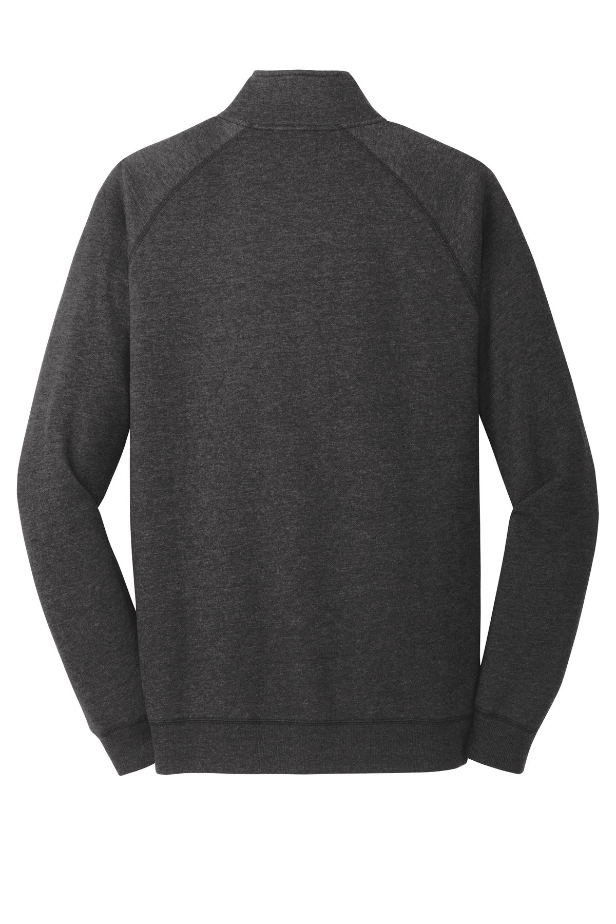 Rear View of Hthrd Black District Lightweight Fleece 1/4-Zip. DM392