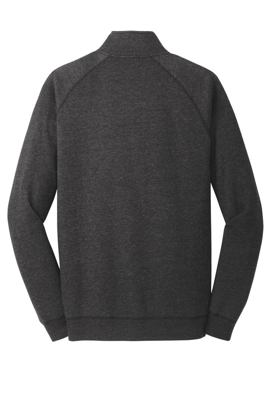 Rear View of Hthrd Black District Lightweight Fleece 1/4-Zip. DM392