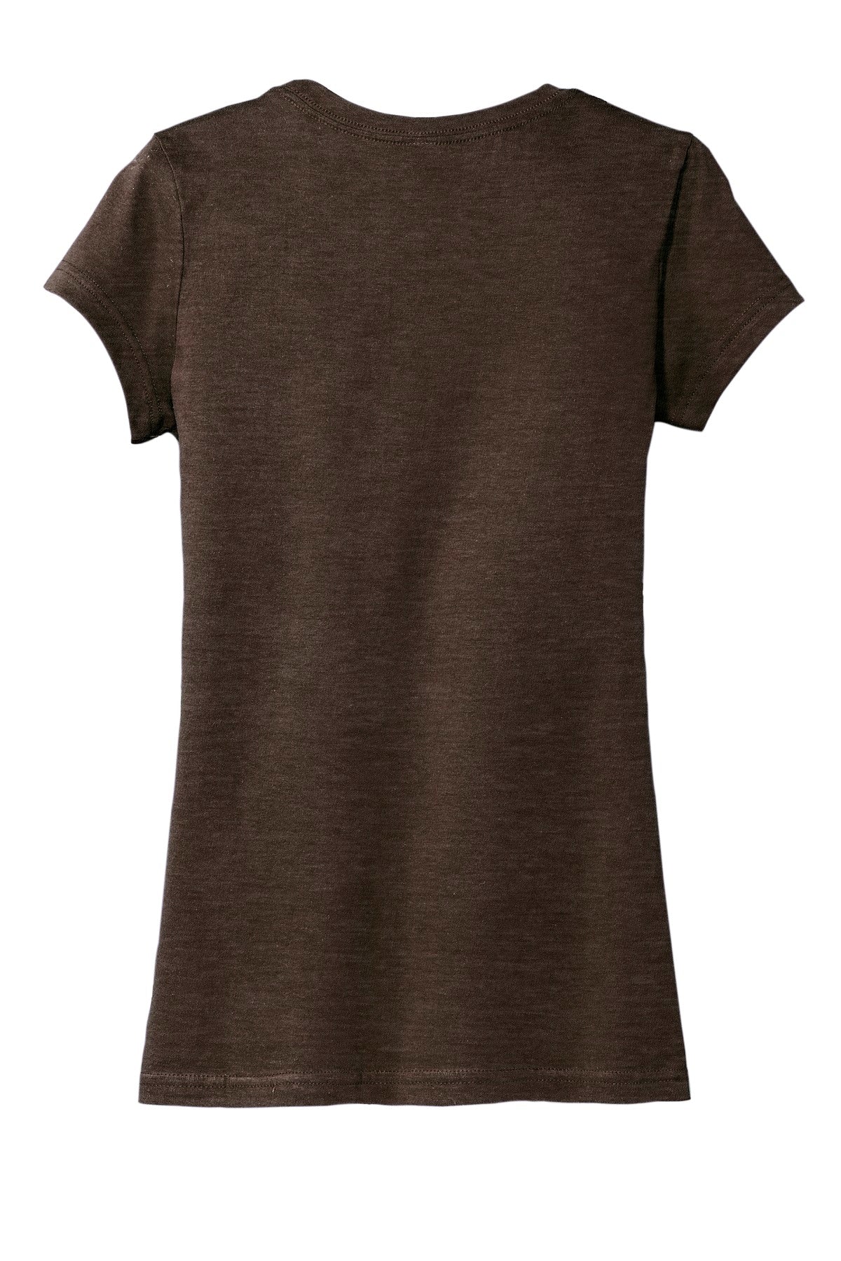 Rear View of Hthrd Brown District Women's Fitted Very Important Tee . DT6001