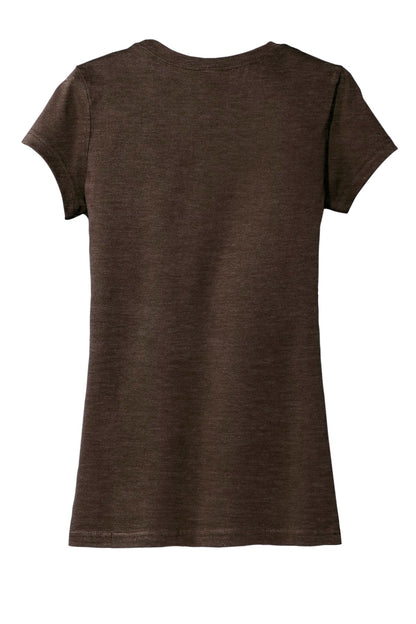 Rear View of Hthrd Brown District Women's Fitted Very Important Tee . DT6001