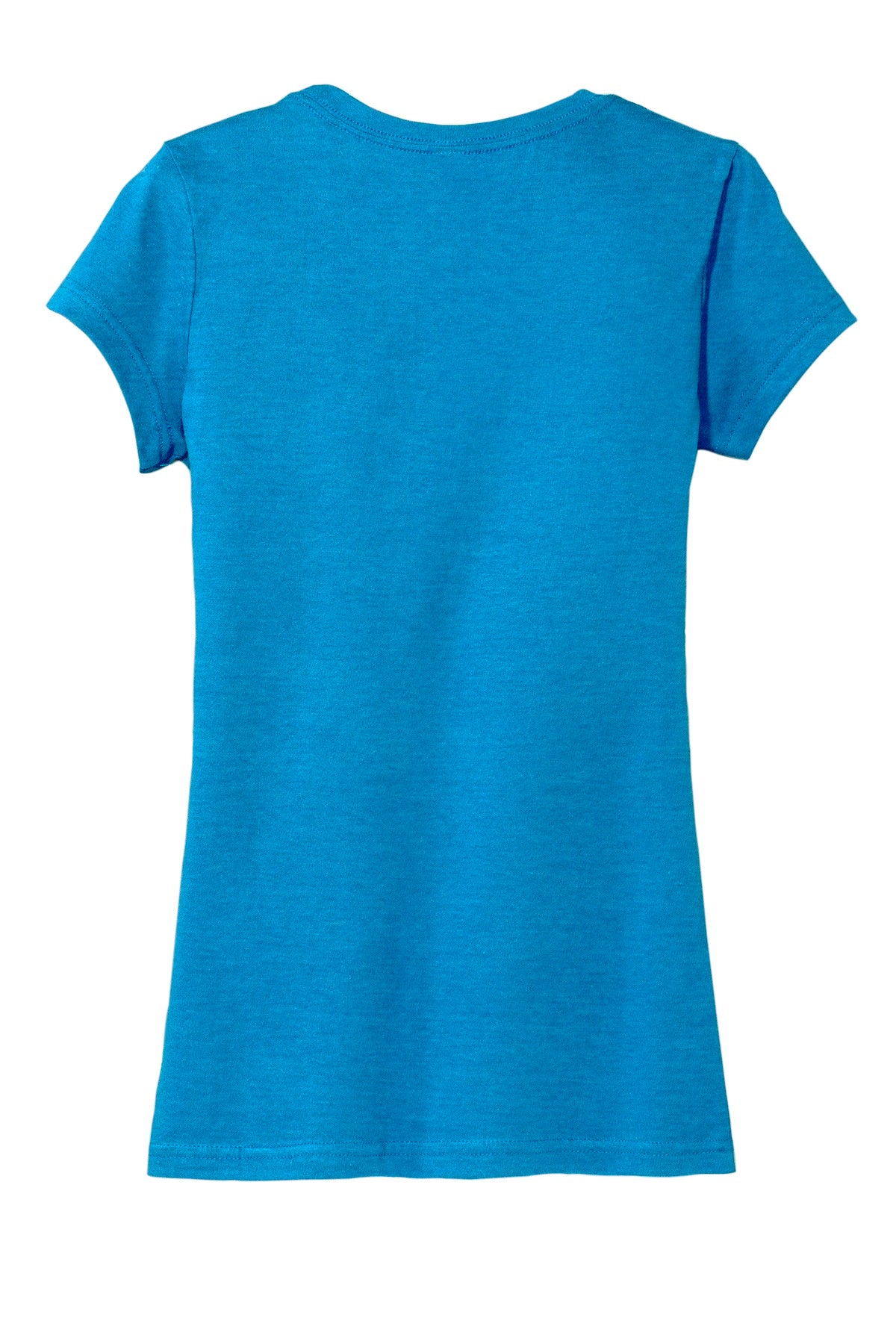 Rear View of Hthrd Brt Turq District Women's Fitted Very Important Tee . DT6001