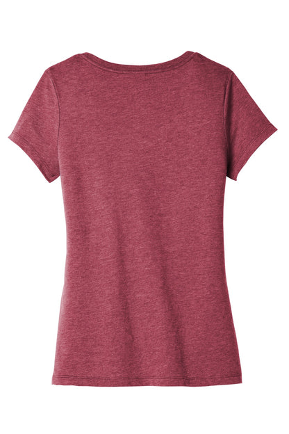 Rear View of Hthrd Cardinal District Women's Very Important Tee V-Neck. DT6503