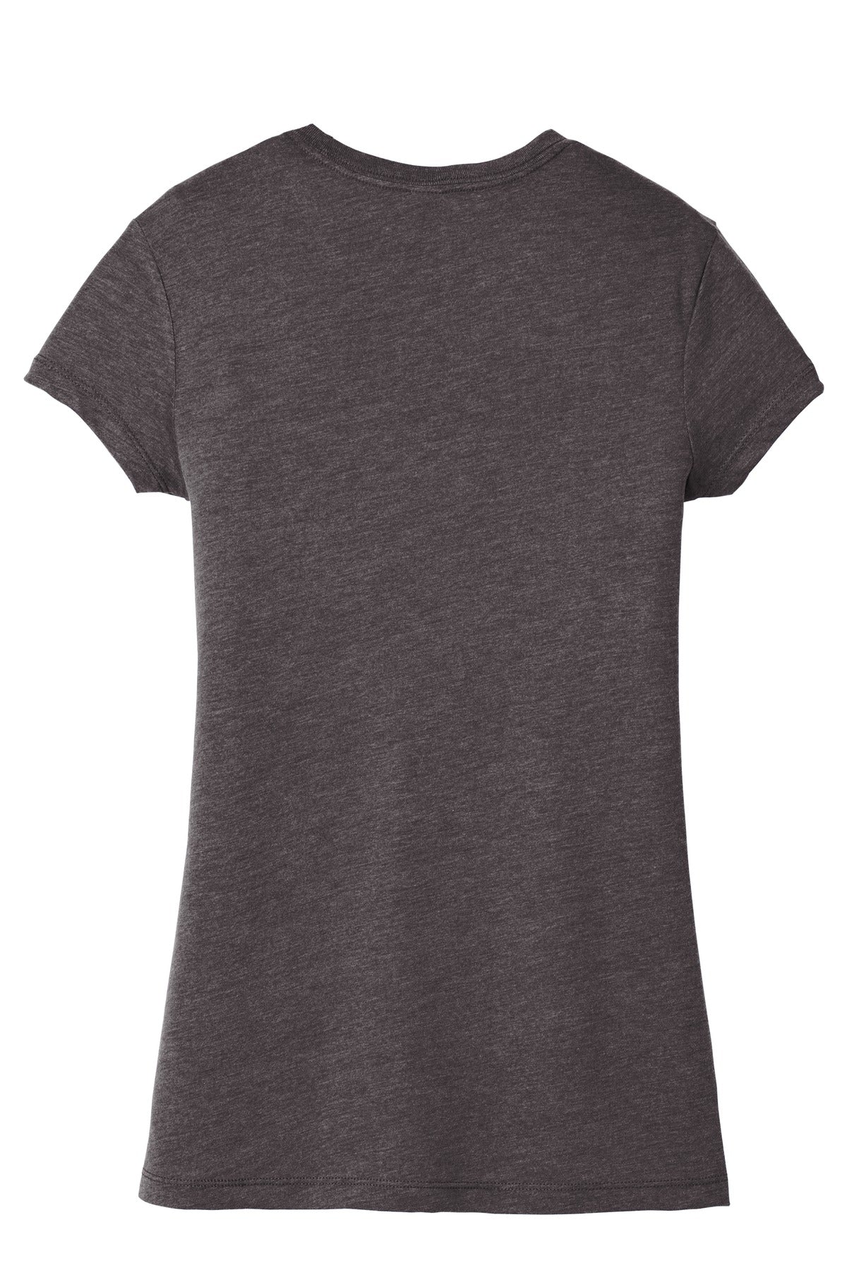 Rear View of Hthrd Charcoal District Women's Fitted Perfect Tri Tee. DT155