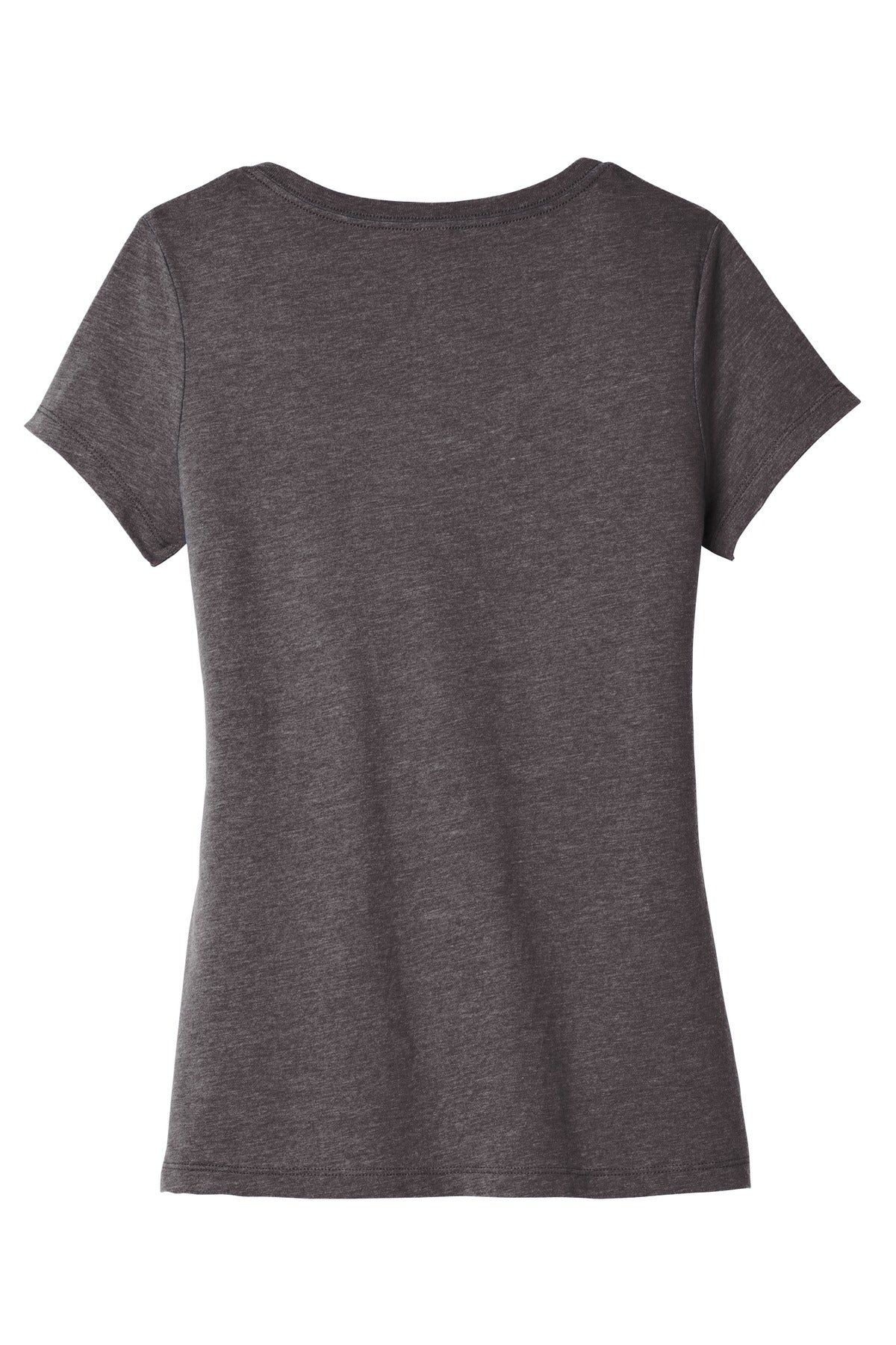 Rear View of Hthrd Charcoal District Women's Very Important Tee V-Neck. DT6503