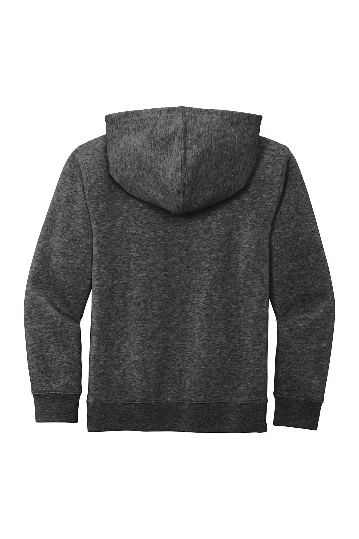 Rear View of Hthrd Charcoal District Youth V.I.T. Fleece Hoodie DT6100Y