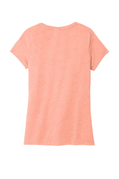 Rear View of Hthrd Dsty Pch District Women's Perfect Tri V-Neck Tee. DM1350L