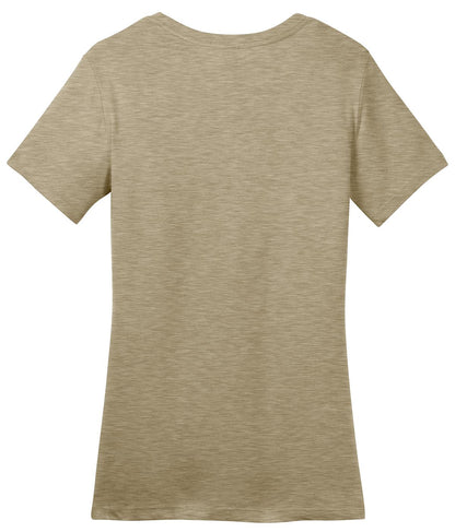 Rear View of Hthrd Latte District Women's Perfect Weight Tee. DM104L