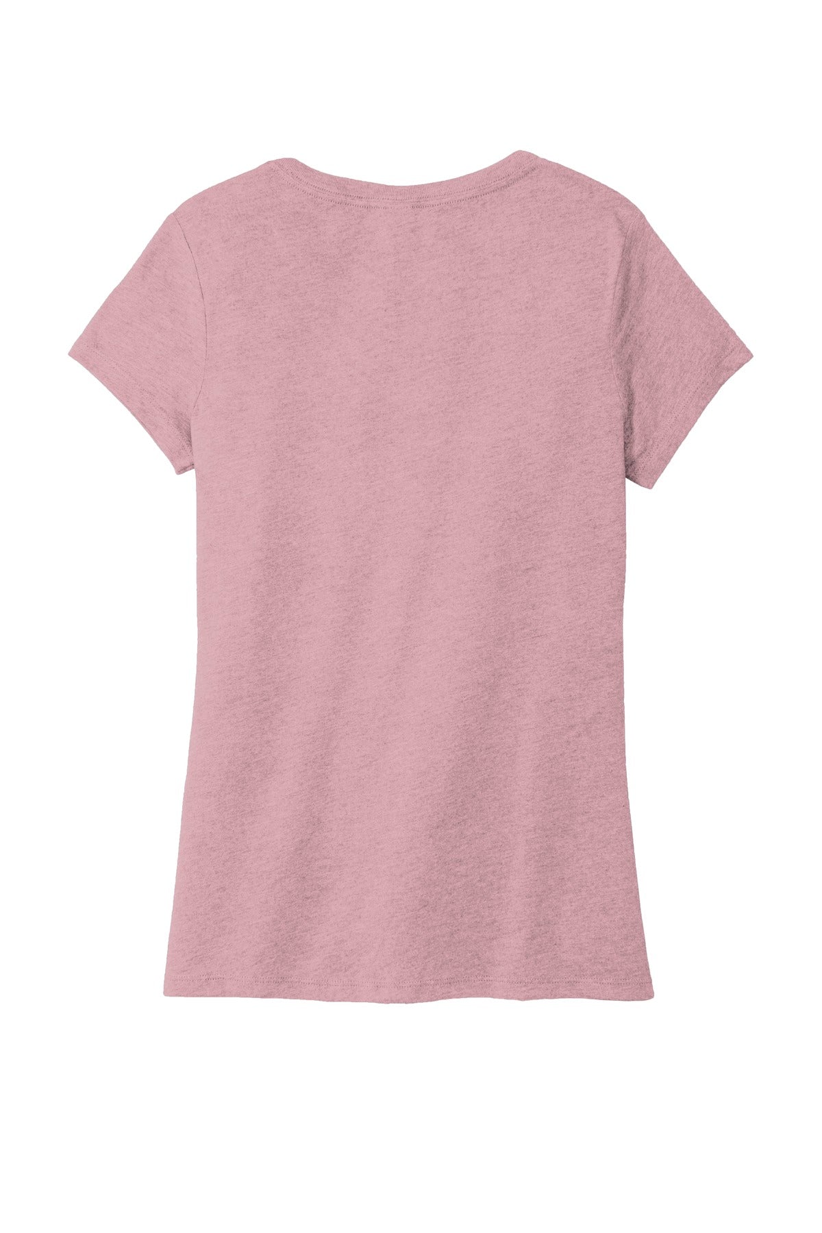 Rear View of Hthrd Lavender District Women's Perfect Tri V-Neck Tee. DM1350L