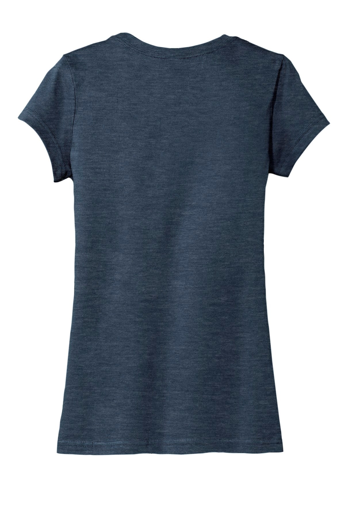Rear View of Hthrd Navy District Women's Fitted Very Important Tee . DT6001