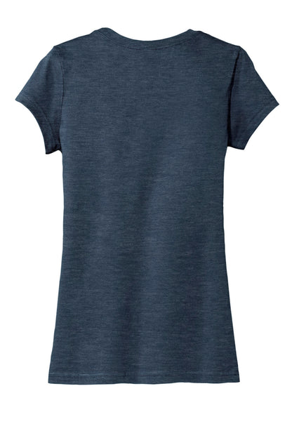 Rear View of Hthrd Navy District Women's Fitted Very Important Tee . DT6001