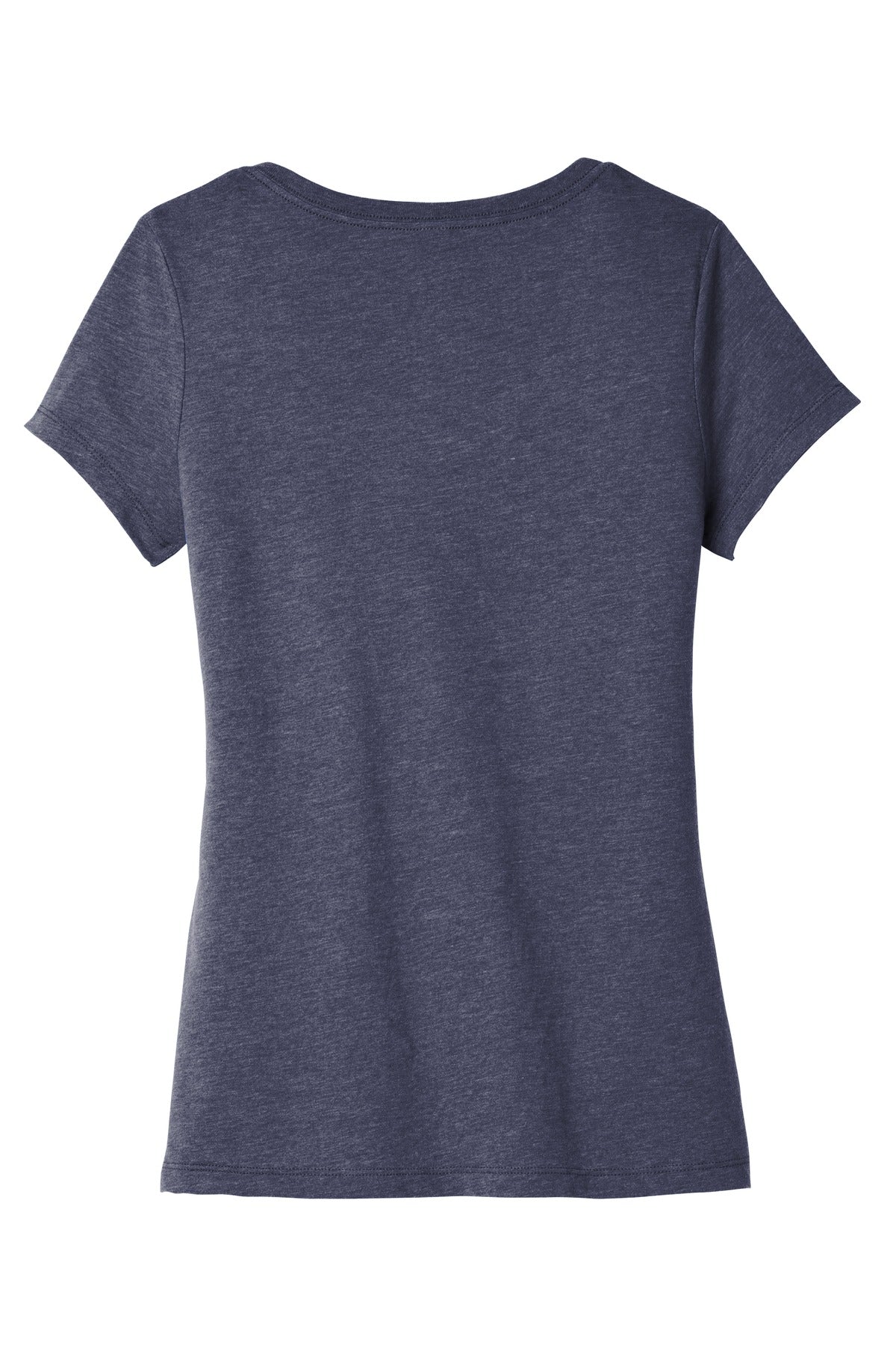 Rear View of Hthrd Navy District Women's Very Important Tee V-Neck. DT6503