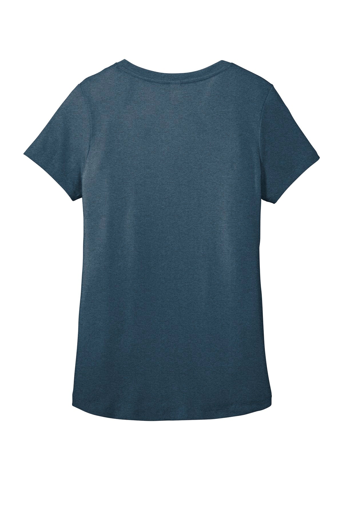 Rear View of Hthrd Neptn Bl District Women's Flex Scoop Neck Tee DT7501