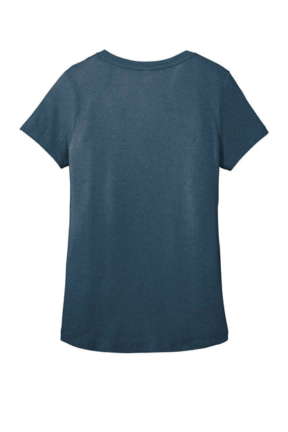 Rear View of Hthrd Neptn Bl District Women's Flex Scoop Neck Tee DT7501