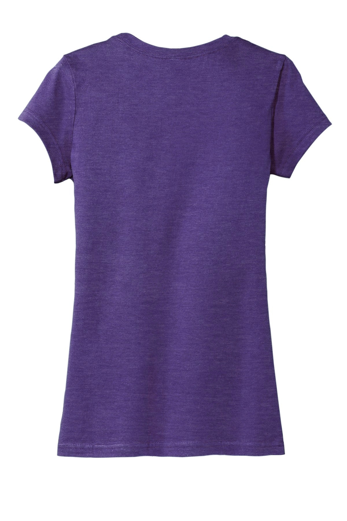 Rear View of Hthrd Purple District Women's Fitted Very Important Tee . DT6001