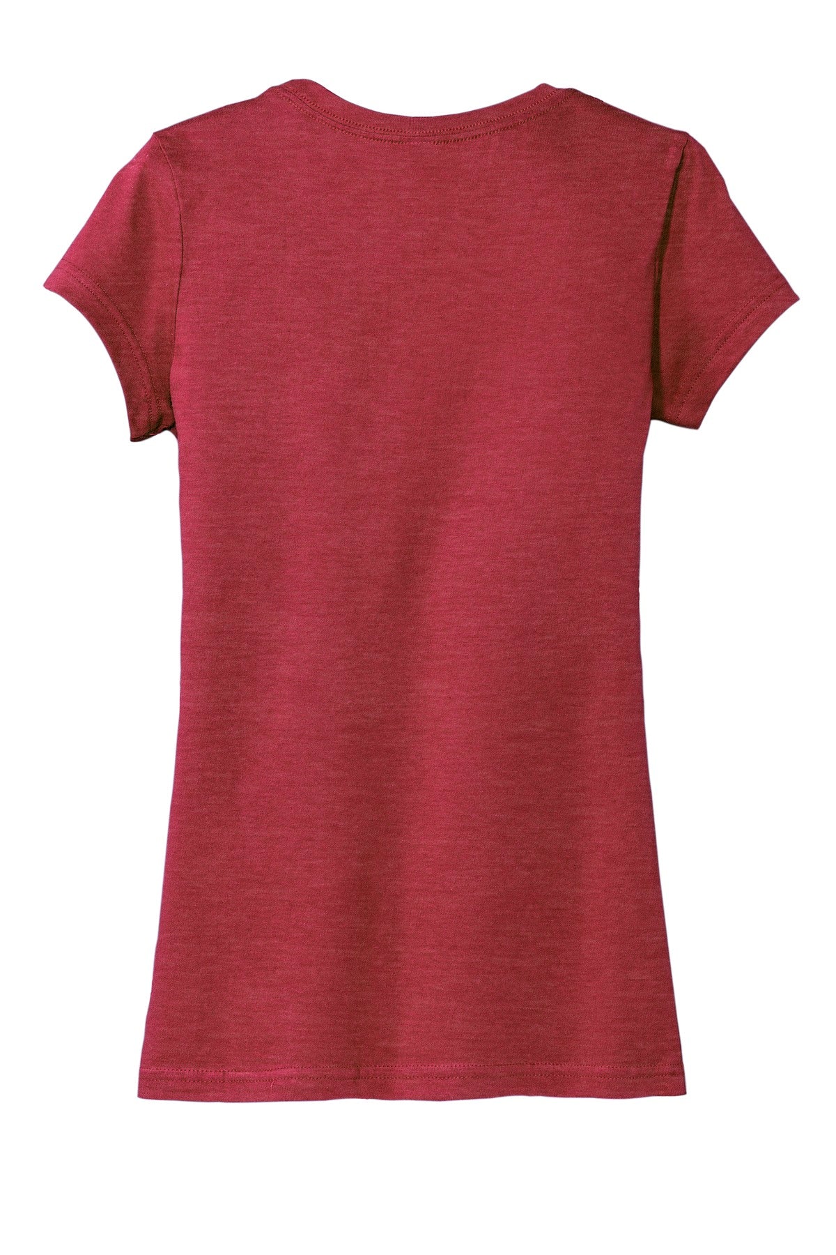 Rear View of Hthrd Red District Women's Fitted Very Important Tee . DT6001