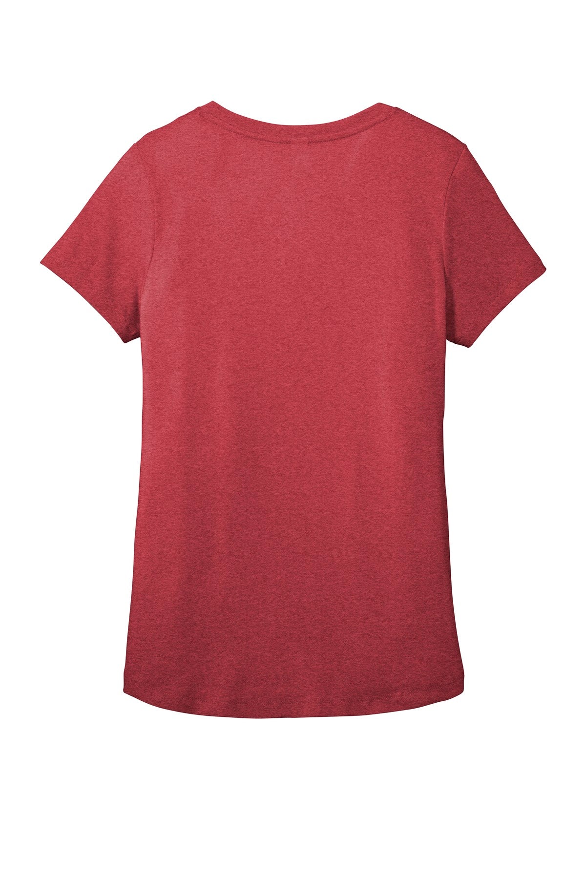 Rear View of Hthrd Red District Women's Flex Scoop Neck Tee DT7501