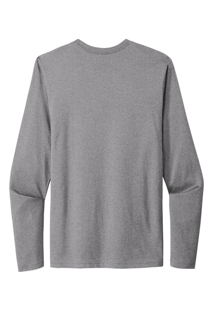 Rear View of HthrGray Next Level Apparel Cotton Long Sleeve Tee. NL3601