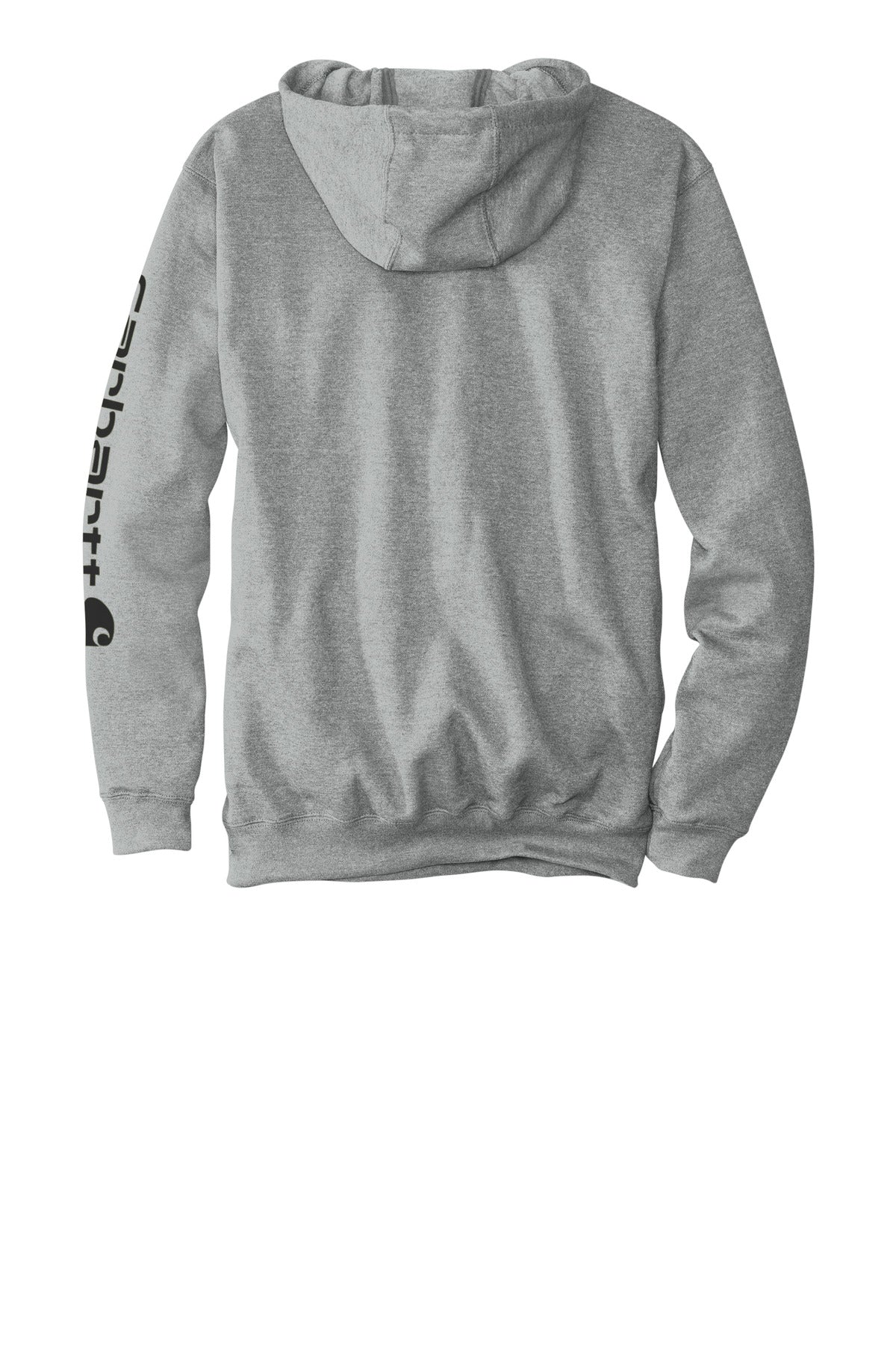 Rear View of HthrGrey Carhartt Midweight Hooded Logo Sweatshirt CTK288