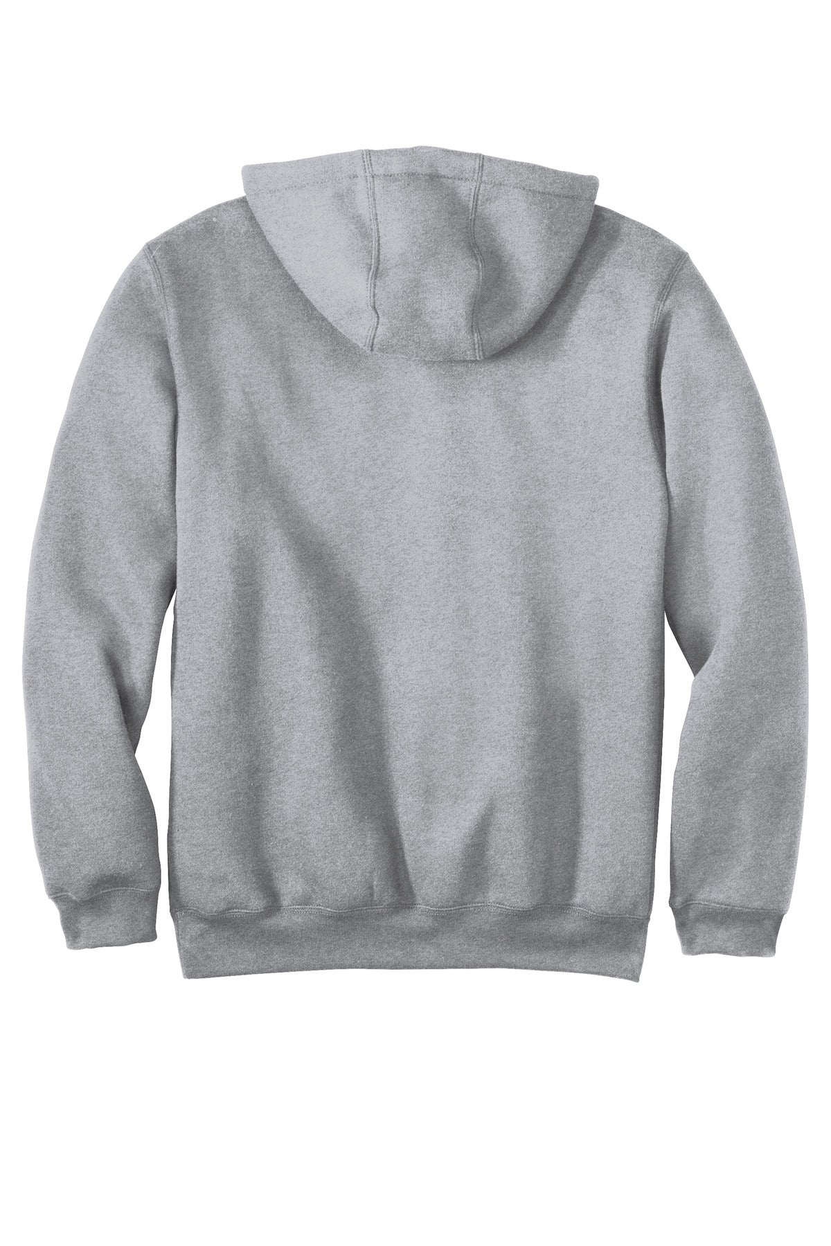 Rear View of HthrGrey Carhartt Tall Midweight Hooded Sweatshirt CTTK121