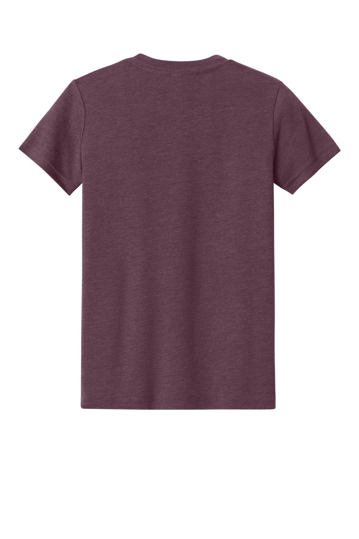 Rear View of HthrMaroon BELLA+CANVAS Youth Heather CVC Tee BC3001YCVC
